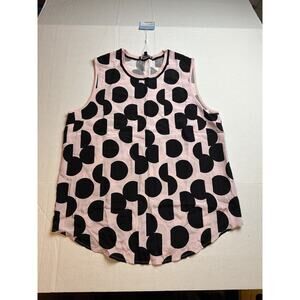 St John Resort Blush Polka Dot Sleeveless Top Women’s Size Large